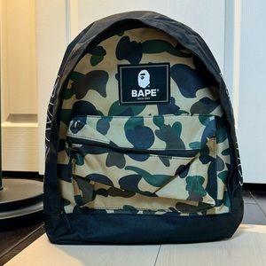 A bathing ape bape camo backpack bag